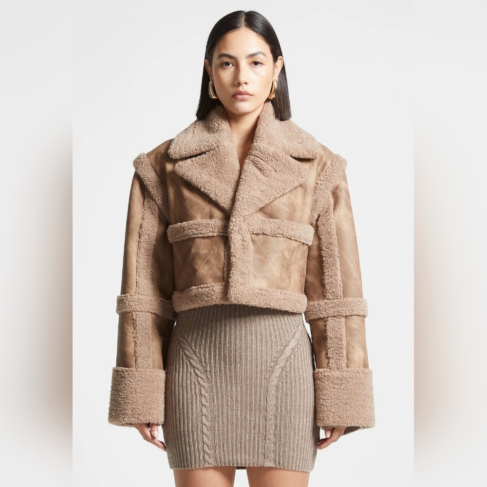 Maniere de voir vegan leather cropped jacket vest.